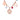 BLUQUEEN CHARM NECKLACE IN 18K 750 PINK GOLD-PLATED 925 STERLING SILVER
