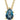 GIOVE MIO CHAIN NECKLACE WITH CHARM IN 14KT YELLOW GOLD, 40 - 45 CM LONG, WITH LONDON BLUE CT BLUE TOPAZ.
