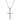 CROSS PENDANT IN 14KT WHITE GOLD, WITH 0.5CT NATURAL DIAMOND.