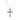 NECKLACE WITH CROSS PENDANT IN 14KT WHITE GOLD WITH EMERALD 0.36CT AND NATURAL DIAMOND 0.16CT.