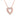 GIOVE MIO CABLE CHAIN NECKLACE WITH HEART PENDANT IN 18K 750 PINK GOLD-PLATED 925 STERLING SILVER, 45 CM, SET WITH WHITE SAPPHIRES
